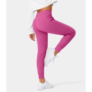 NWT HALARA Cloudful High Waist Full Length Jogger Pants Barbie Pink Med Petite
